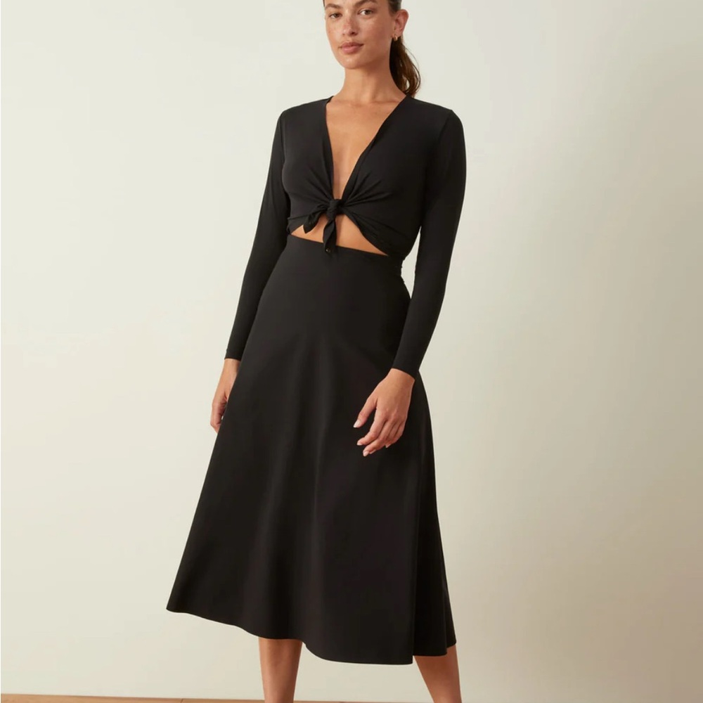 Aday Elegant Black Wrap Dress size medium - Picture 2 of 6